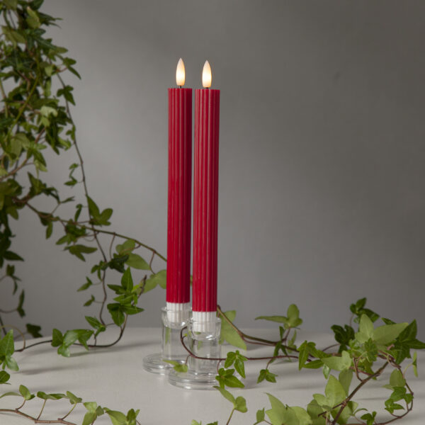 LED svece DINNER RED 2GAB (25 cm)  