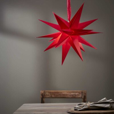 Papīra zvaigzne DECEMBER RED 43CM