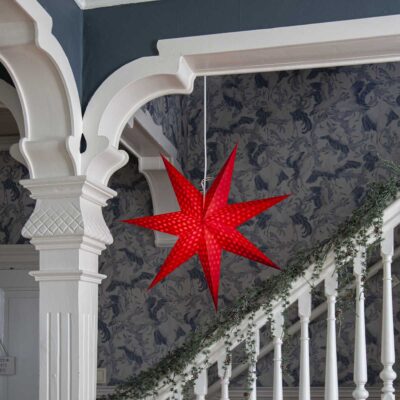 Papīra zvaigzne CLOUD RED 60CM