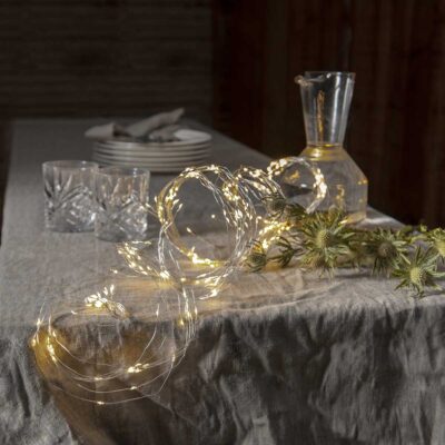 Stīgu spuldzīšu virtene SILVER DEW DROP 360