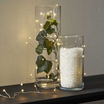 Stīgu spuldzīšu virtene SILVER DEW DROP 100