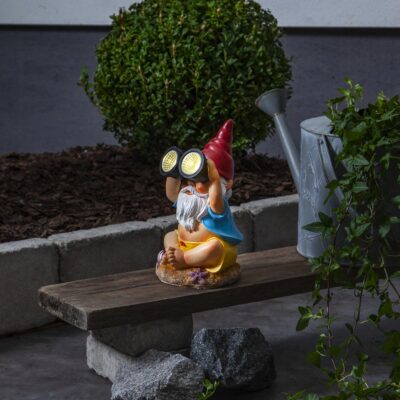 Gaiša dārza dekorācija ar saules bateriju GNOM