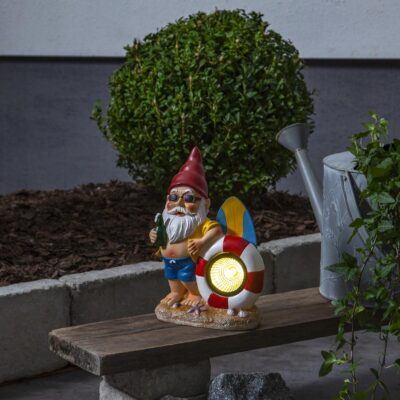 Gaiša dārza dekorācija ar saules bateriju GNOM