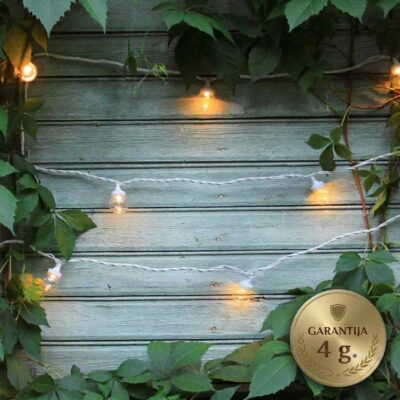 5m savienojama spuldzīšu virtene LIGHT BALL WHITE&CLEAR